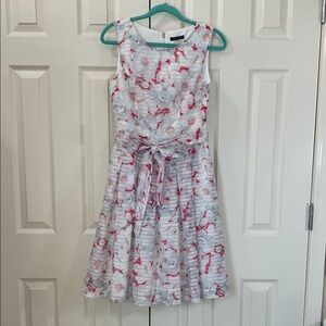 Tommy Hilfiger Sleeveless Dress with Pink and White Pattern